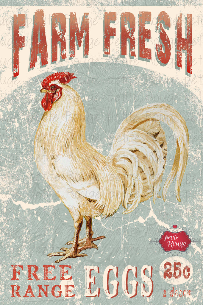 Papier de Meuble - Farm Fresh Rooster (600x900mm)