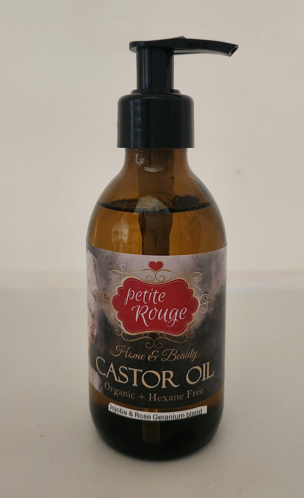 PETITE ROUGE JOJOBA & ROSE GERANIUM CASTOR OIL BLEND 200ML PUMP