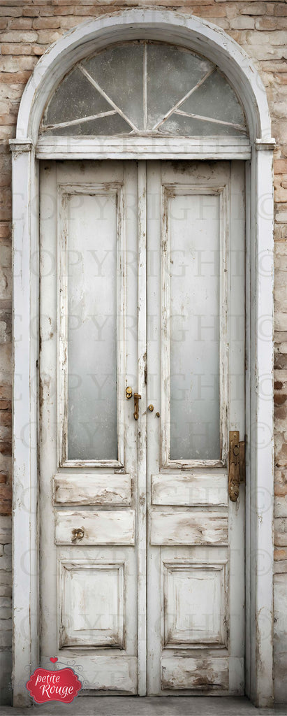 DOOR DECOUPAGE PAPER - WHITE DOUBLE VINTAGE DOORS PR-MDD043