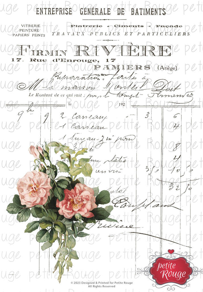 WATERSLIDE TRANSFER A4 -Firmin Riviere (PR-WS029)