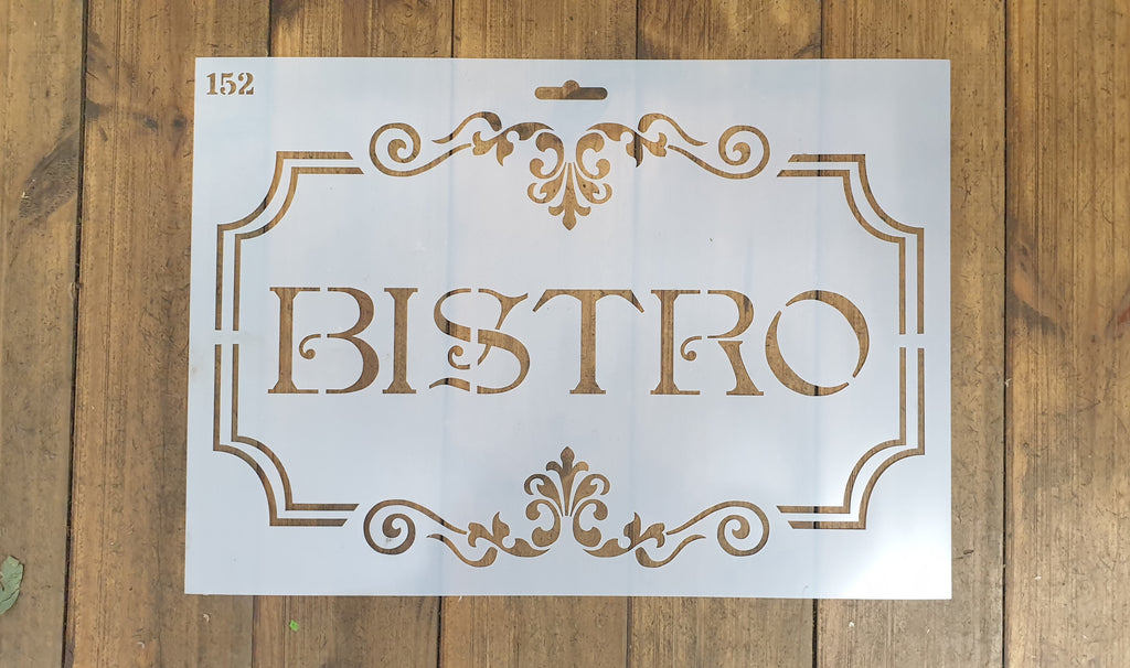 KITCHEN STENCIL - Bistro sign in frame 152