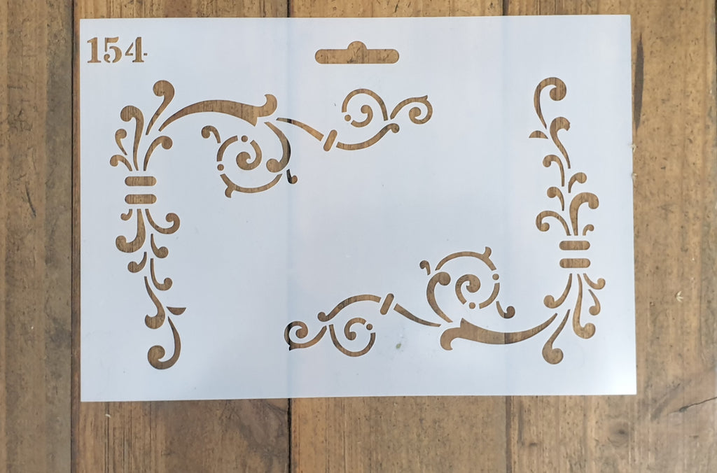 PATTERN STENCIL - Corner Scroll 154