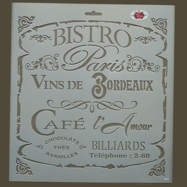 KITCHEN STENCIL - Bistro Vins de Bordeaux PR009