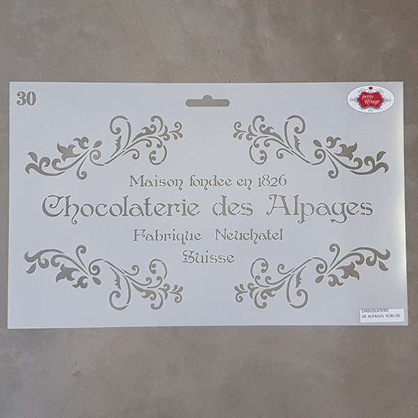 FRENCH STENCIL - Chocolat de Alpages PR0033