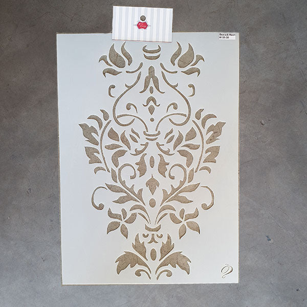 PATTERN STENCIL - Damask Heart 85