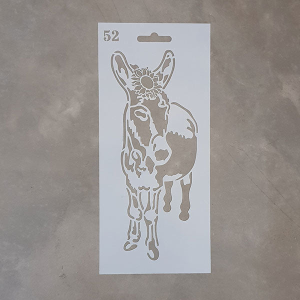 ANIMAL STENCIL - Donkey with flower 52
