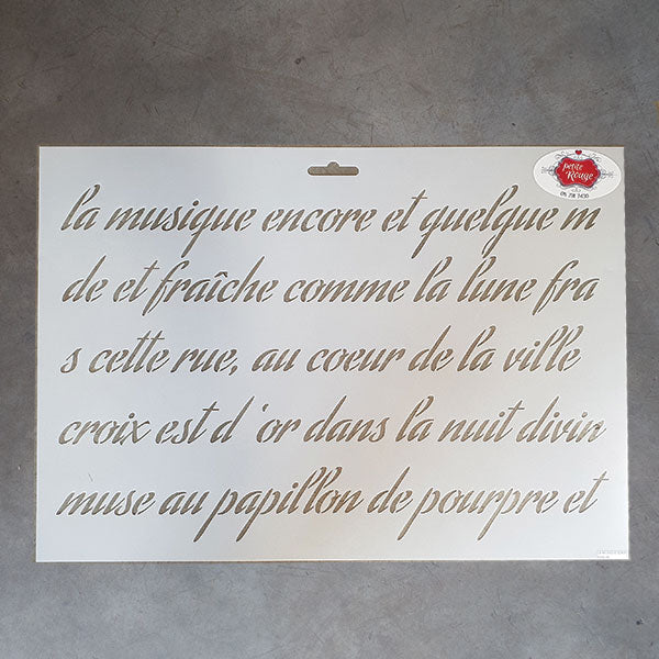 SCRIPT STENCIL - La Musique Script Large PR0026