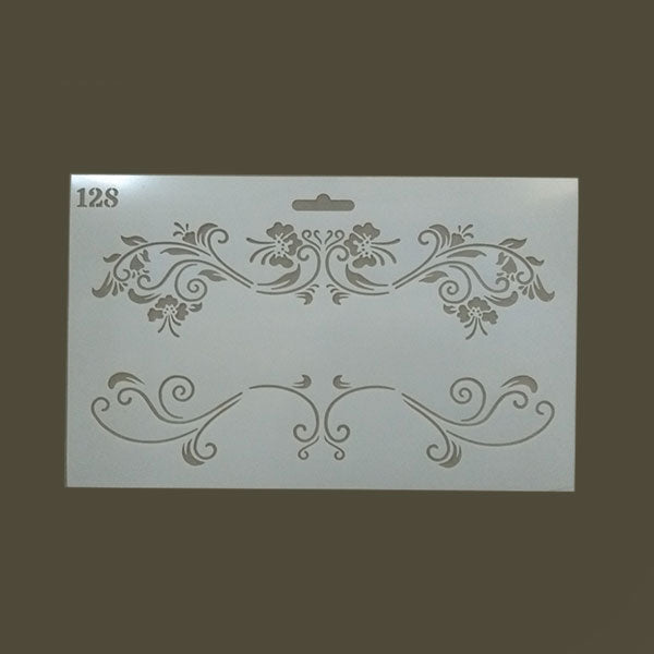 PATTERN STENCIL - Floral Swirls 128
