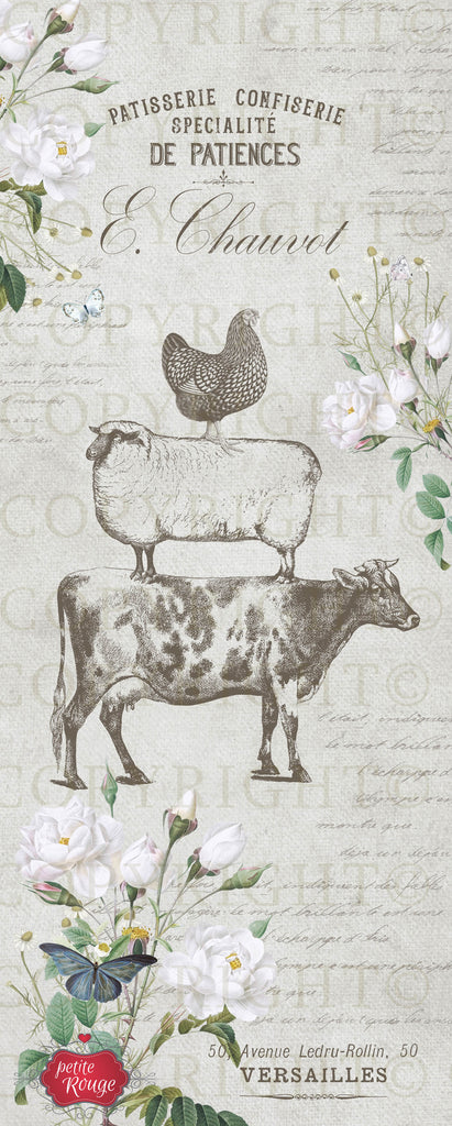 DOOR DECOUPAGE PAPIER - De Patiences Farm Fresh PR-PDM027