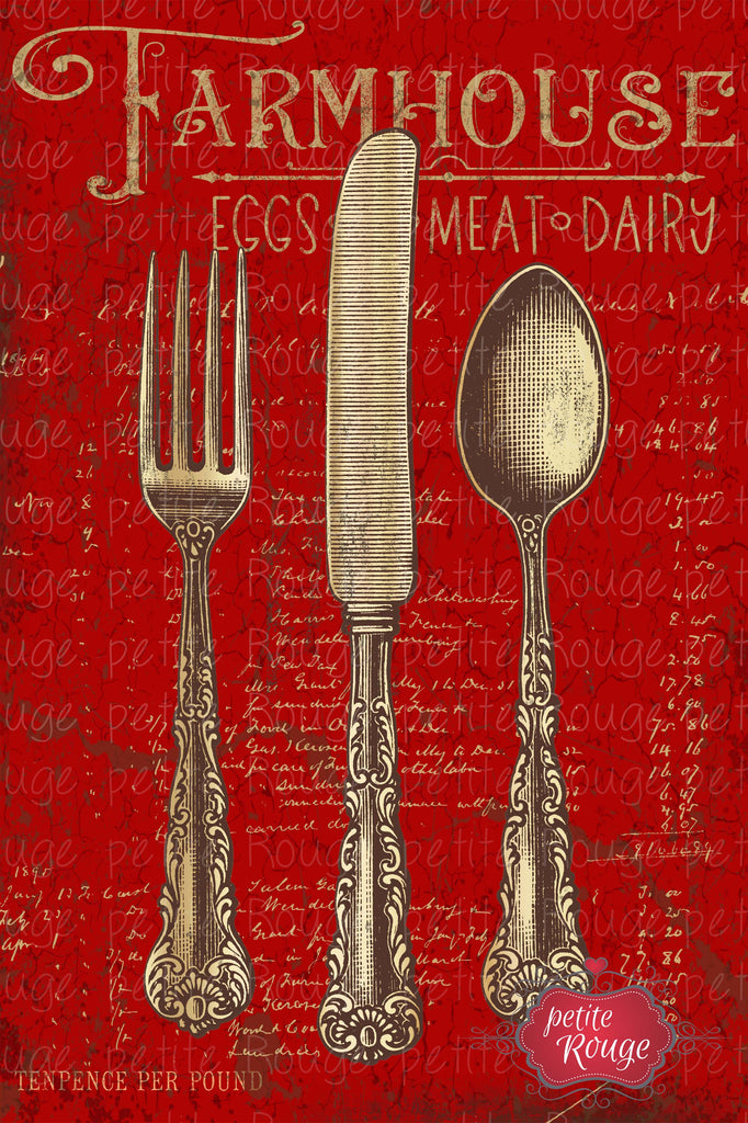 Papier de Meuble - Farmhouse Cutlery (A3)