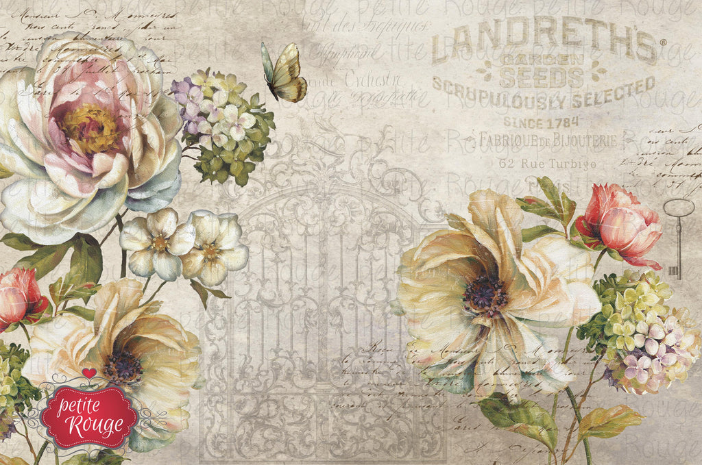 Papier de Meuble - Landreths garden seeds with Flowers (600x900mm) - PR-PDM042
