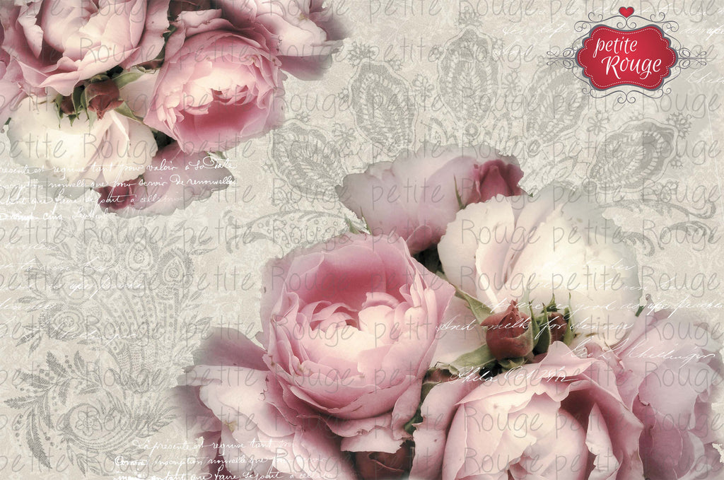 Papier de Meuble - Pink & White Roses (600x900mm) - PR-PDM043