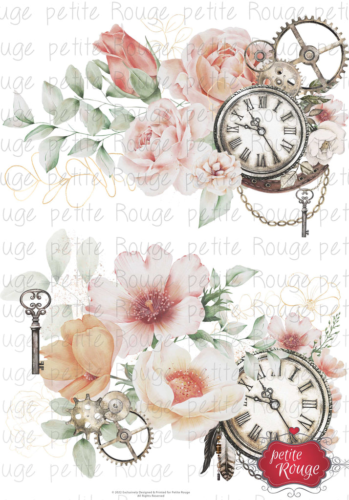 WATERSLIDE TRANSFER A4 - Flower mix with key (PR-WS013)
