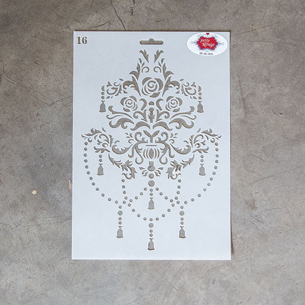 PATTERN STENCIL - Rose Chandelier 16