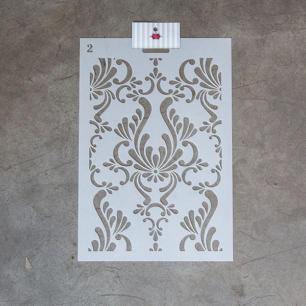 PATTERN STENCIL - Daisy Damask 2