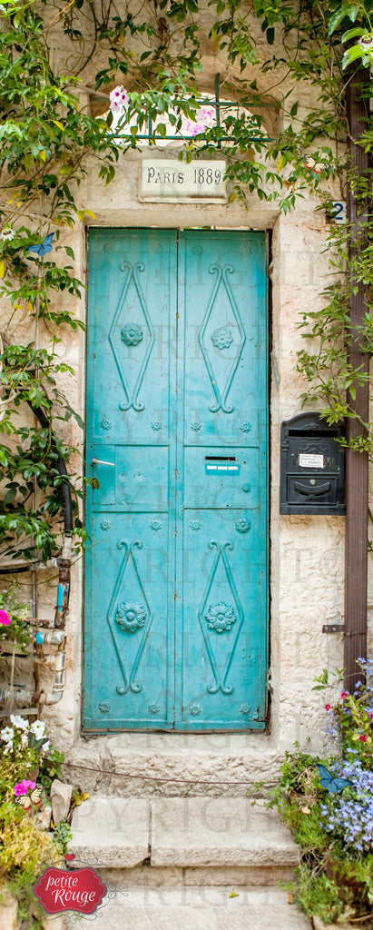 DOOR DECOUPAGE PAPEIR - Blue French style door PR-MDD001