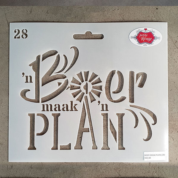 FARM STENCIL - Boer maak 'n Plan (Afrikaans)  PR0027