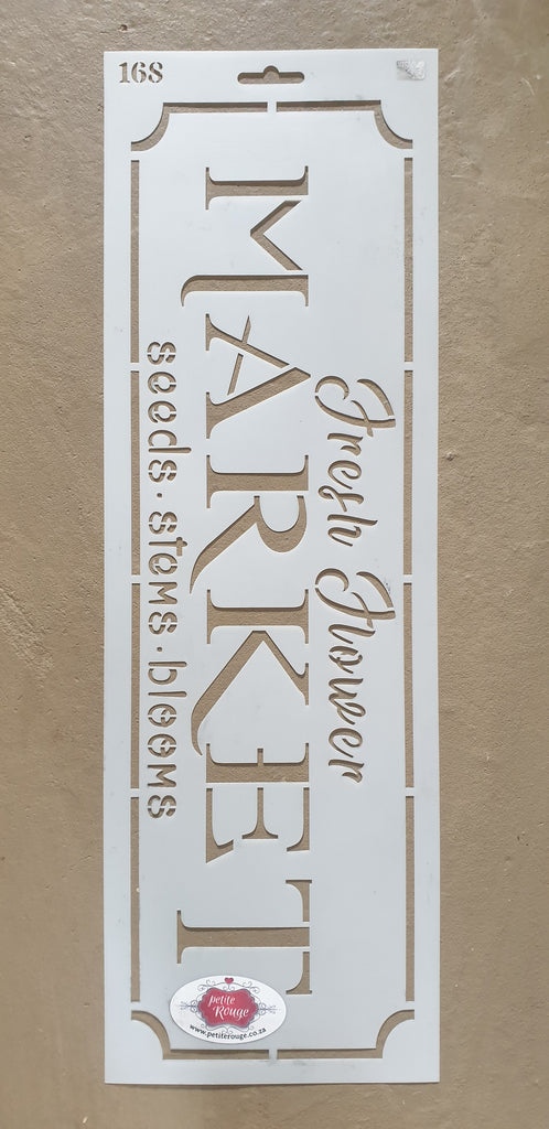 SIGN STENCIL - Fresh Flower Market (600mm x 200mm)